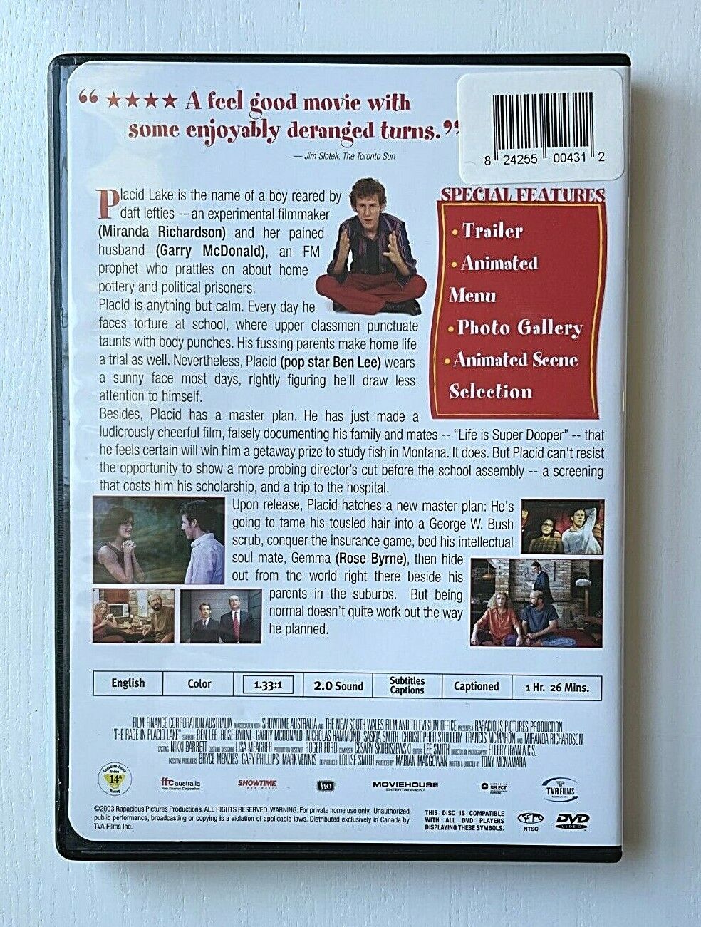 The Rage in Placid Lake (DVD, 2004) Comedy Movie Ben Lee Good Condition!!!