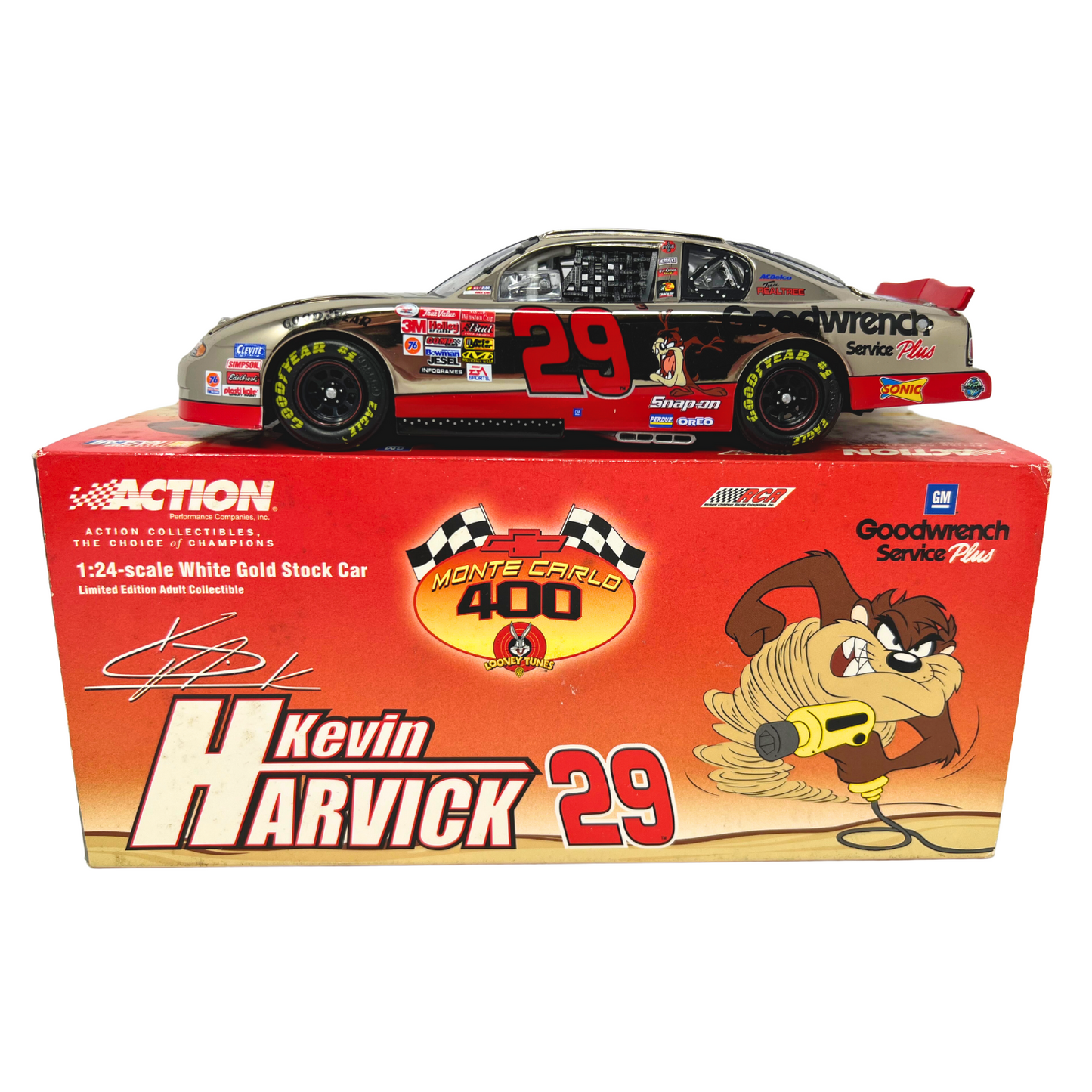 Action Nascar #29 Kevin Harvick Looney Tunes White Gold GM Dealers 1:24 Diecast