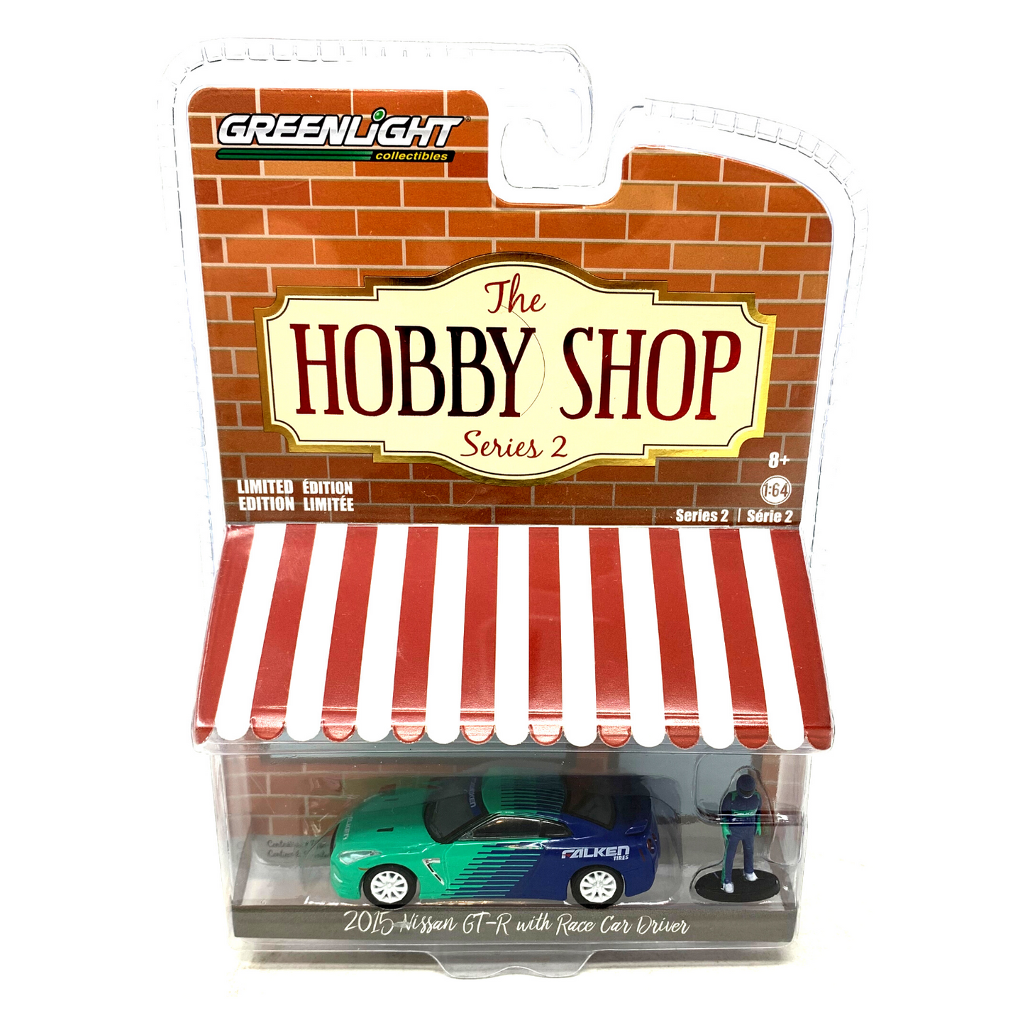 Greenlight The Hobby Shop Series 2 2015 Nissan GT-R with Figure 1:64 Diecast