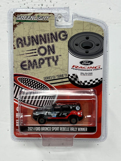 Greenlight Running on Empty 2021 Ford Bronco Sport Rebelle Rally 1:64 Diecast