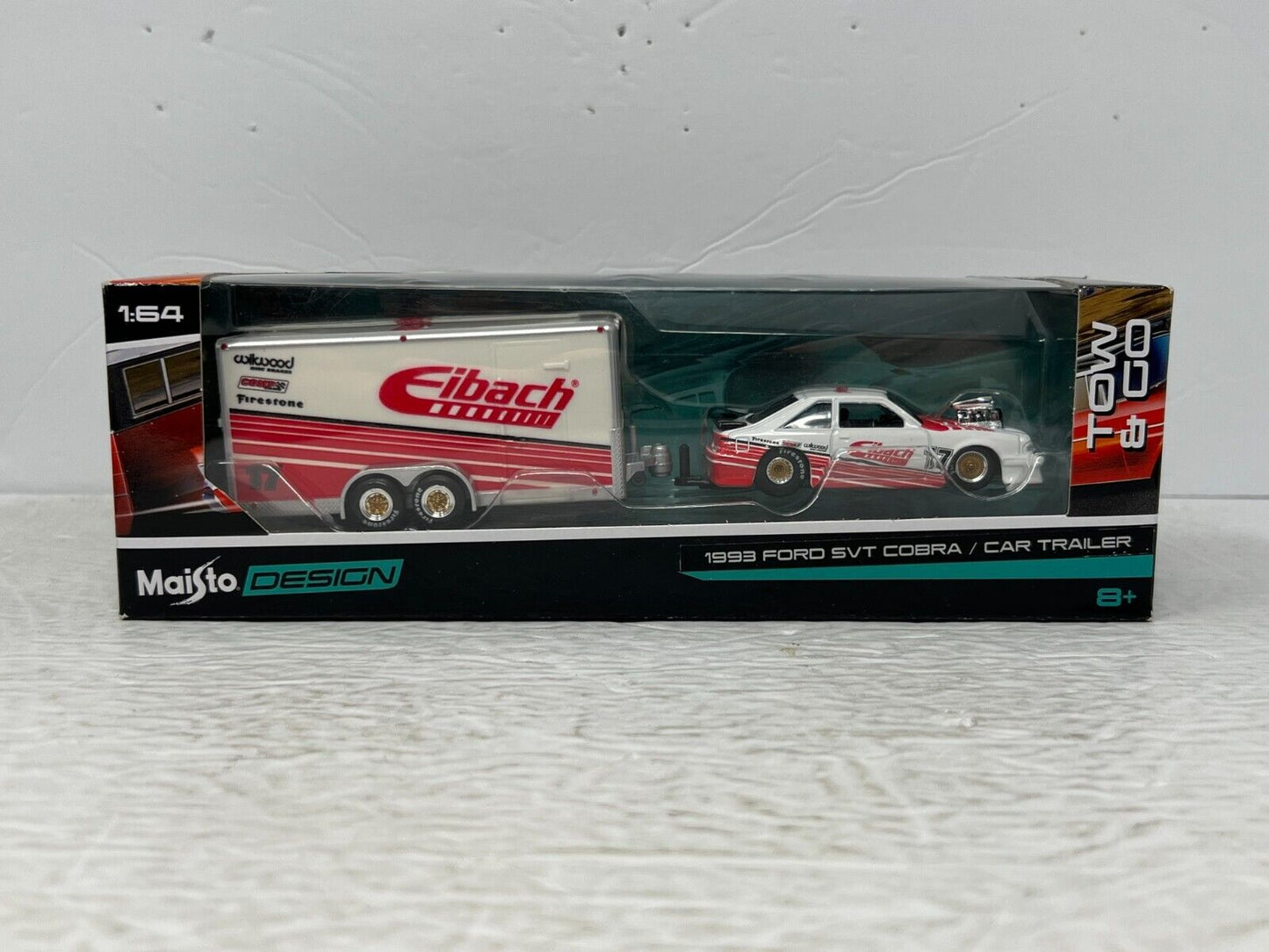 Maisto Design Tow & Go 1993 Ford SVT Cobra & Trailer 1:64 Diecast