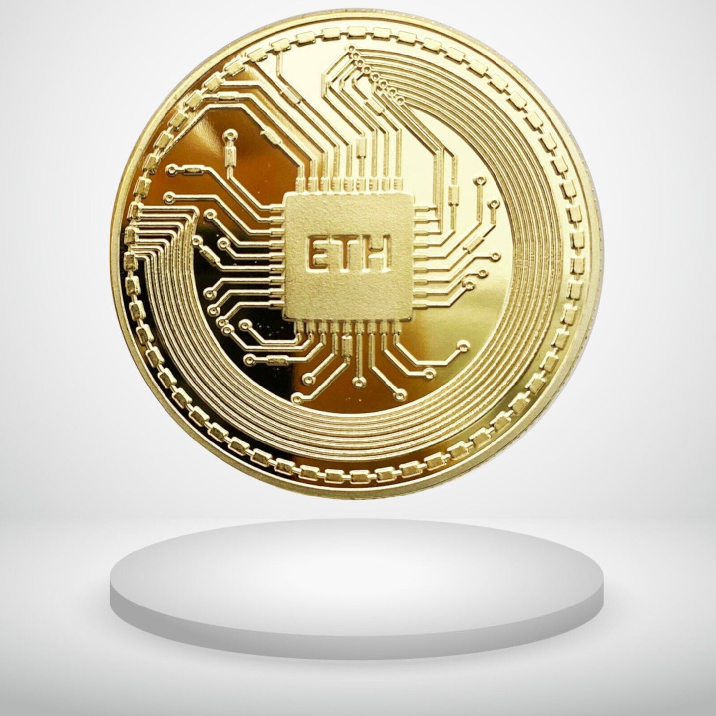 Ethereum ETH 18k Gold Plated 2022 Edition Physical Crypto Coin Novelty Souvenir