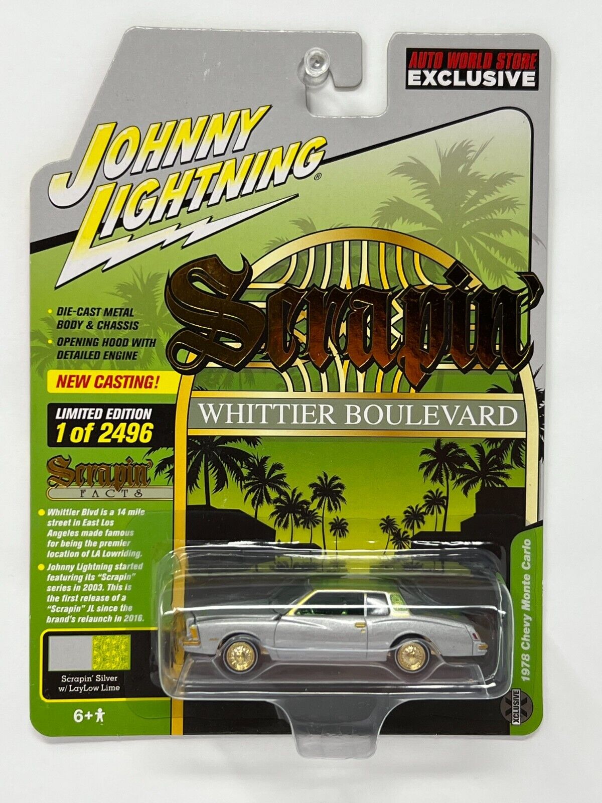 Johnny Lightning Scrapin' Whittier Boulevard 1978 Chevy Monte Carlo 1:64 Diecast