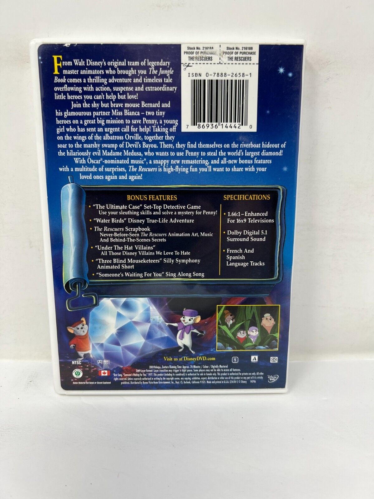 Disney The Rescuers (DVD, 2003) Disney Classic Good Condition!!!