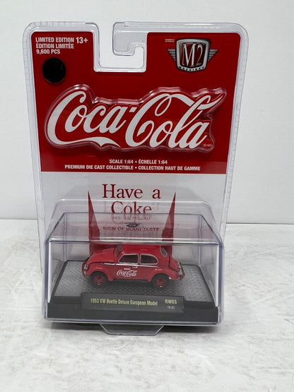 M2 Machines Coca-Cola CHASE 1953 VW Beetle Deluxe European Model 1:64 Diecast