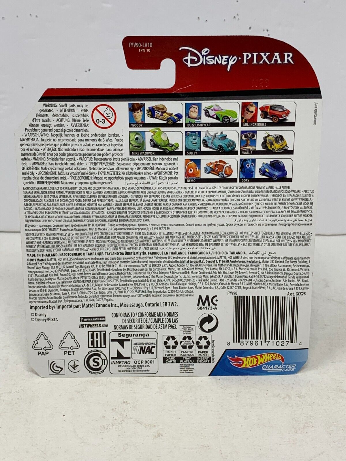 Hot Wheels Disney Pixar Character Cars Dory Mattel 1:64 Diecast