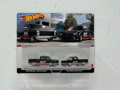 Hot Wheels Premium '83 Chevy Silverado & '91 GMC Syclone 2-Pack 1:64 Diecast