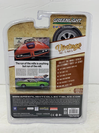 Greenlight Vintage Ad Cars Series 4 1971 Dodge Charger Super Bee 1:64 Diecast