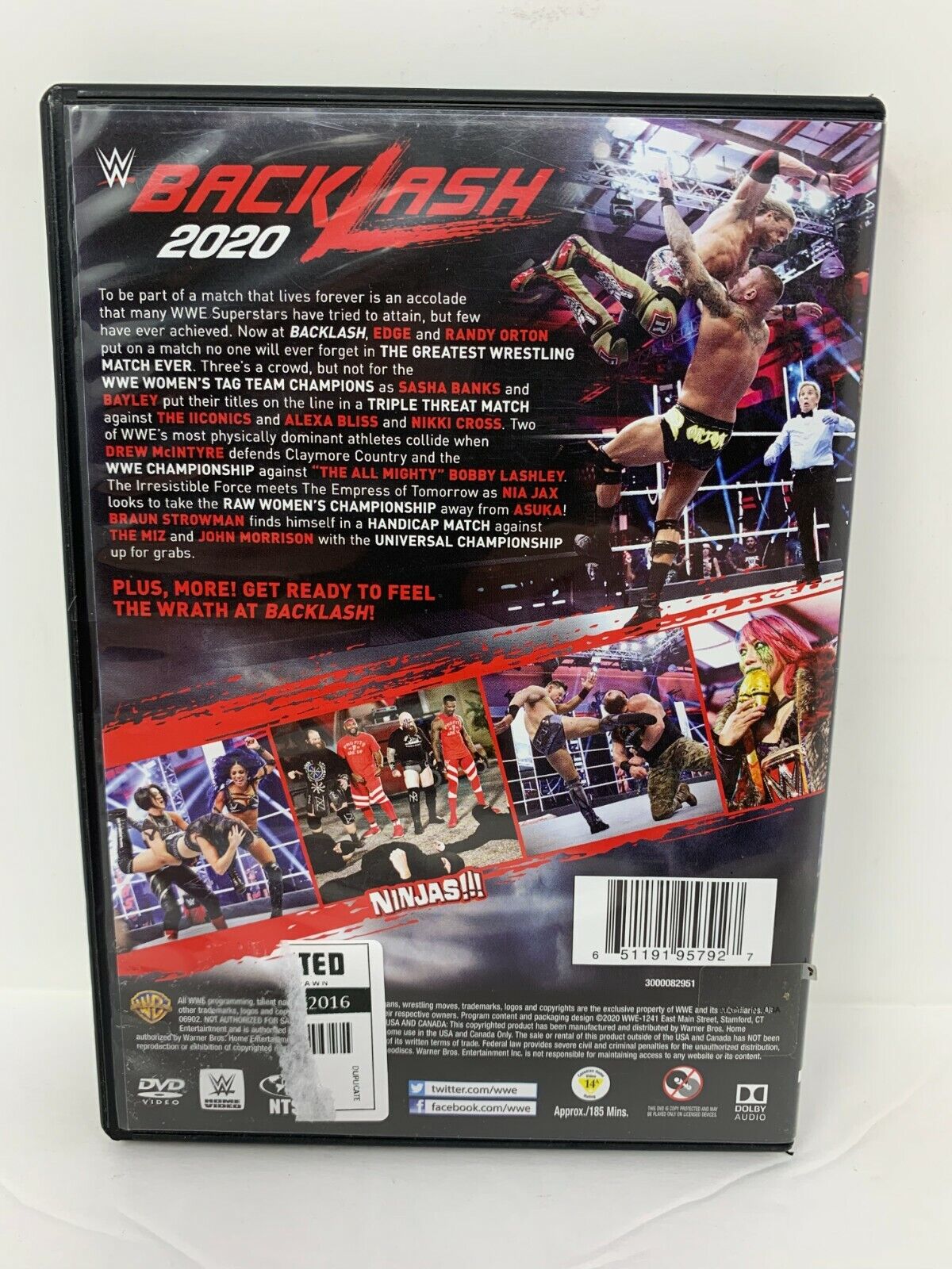 WWE: Backlash 2020 (DVD, 2020) Good Condition!!!