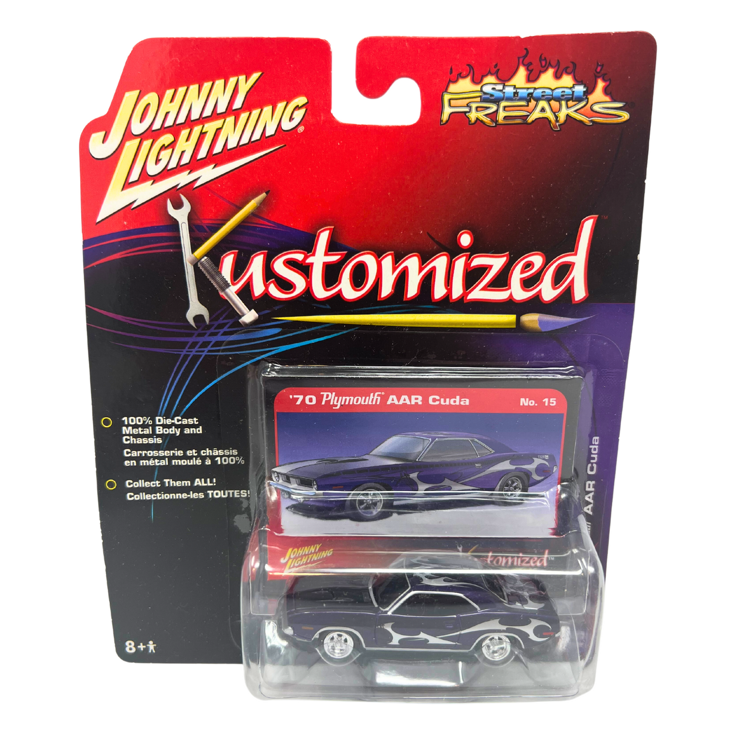 Johnny Lightning Kustomized '70 Plymouth AAR Cuda 1:64 Diecast