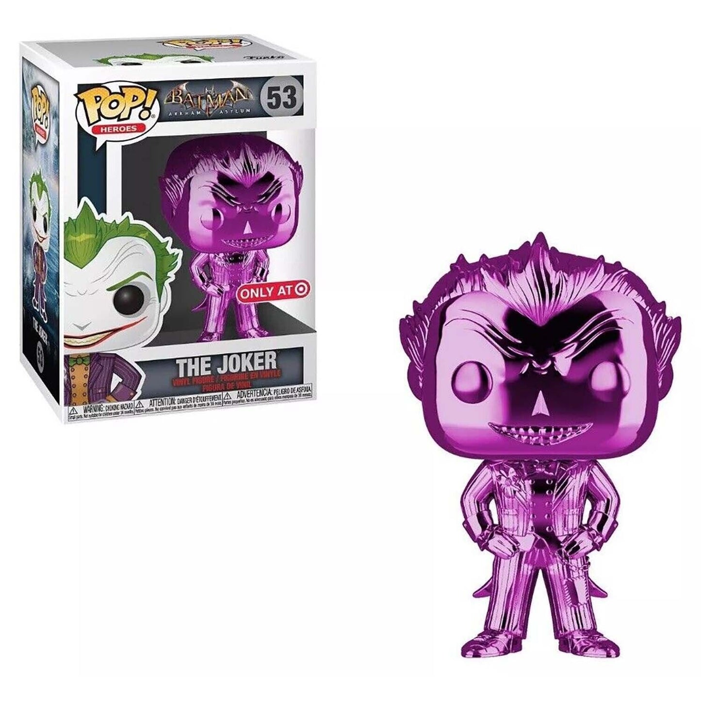 Funko Pop! Heroes Batman Arkham #53 The Joker Purple Chrome Vinyl Figure Vaulted