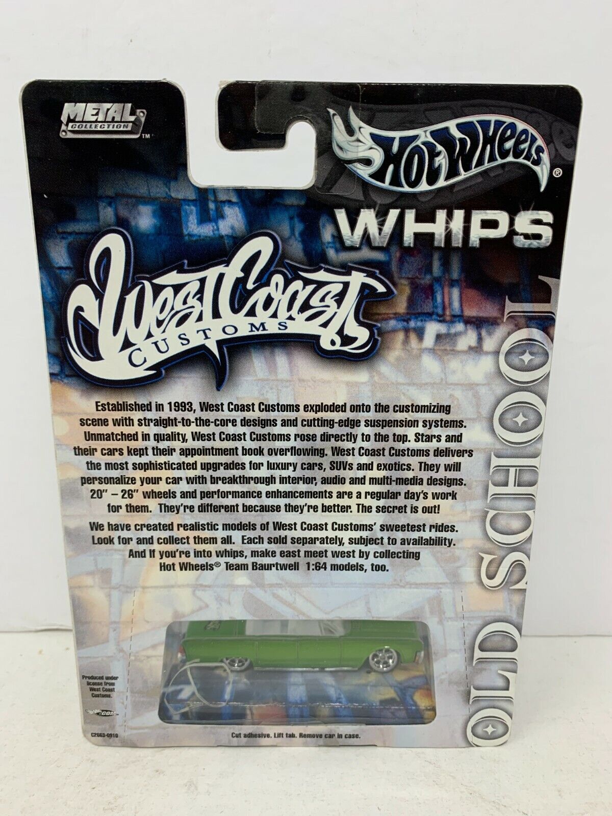 Hot Wheels Whips West Coast Customs Old School '63 Lincoln 1:64 Diecast