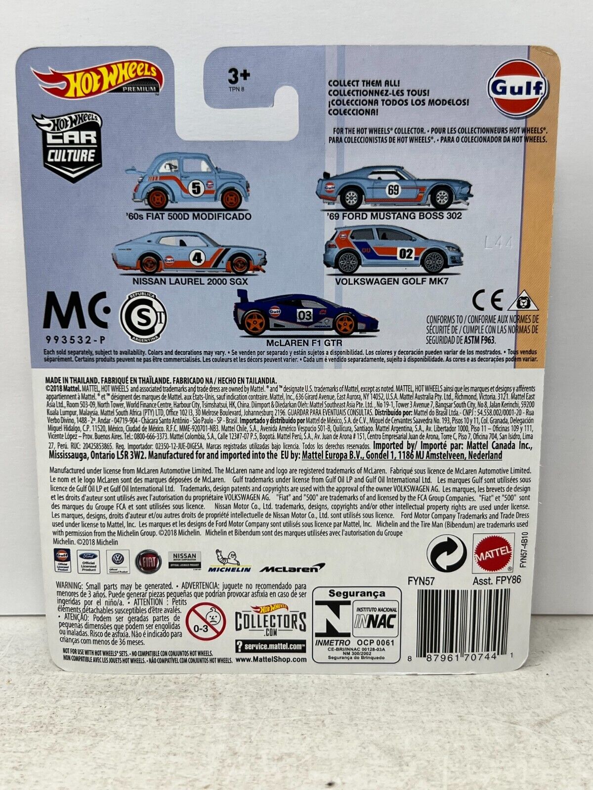 Hot Wheels Premium Car Culture Gulf '60s Fiat 500D Modificado 164 diecast