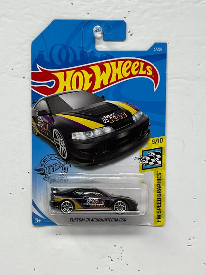 Hot Wheels HW Speed Graphics Custom '01 Acura Integra GSR JDM 1:64 Diecast Black