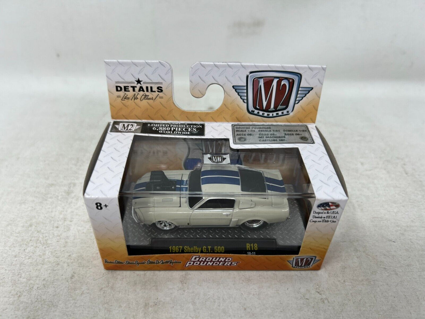 M2 Machines Ground Pounders 1967 Shelby G.T. 500 R18 1:64 Diecast