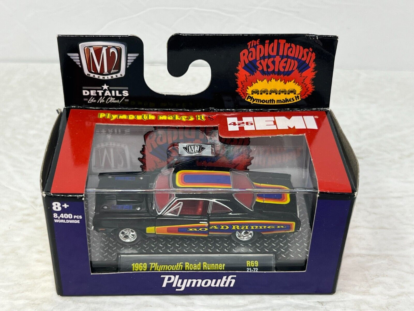 M2 Machines The Rapid Transit System 1969 Plymouth Road Runner 1:64 Diecast