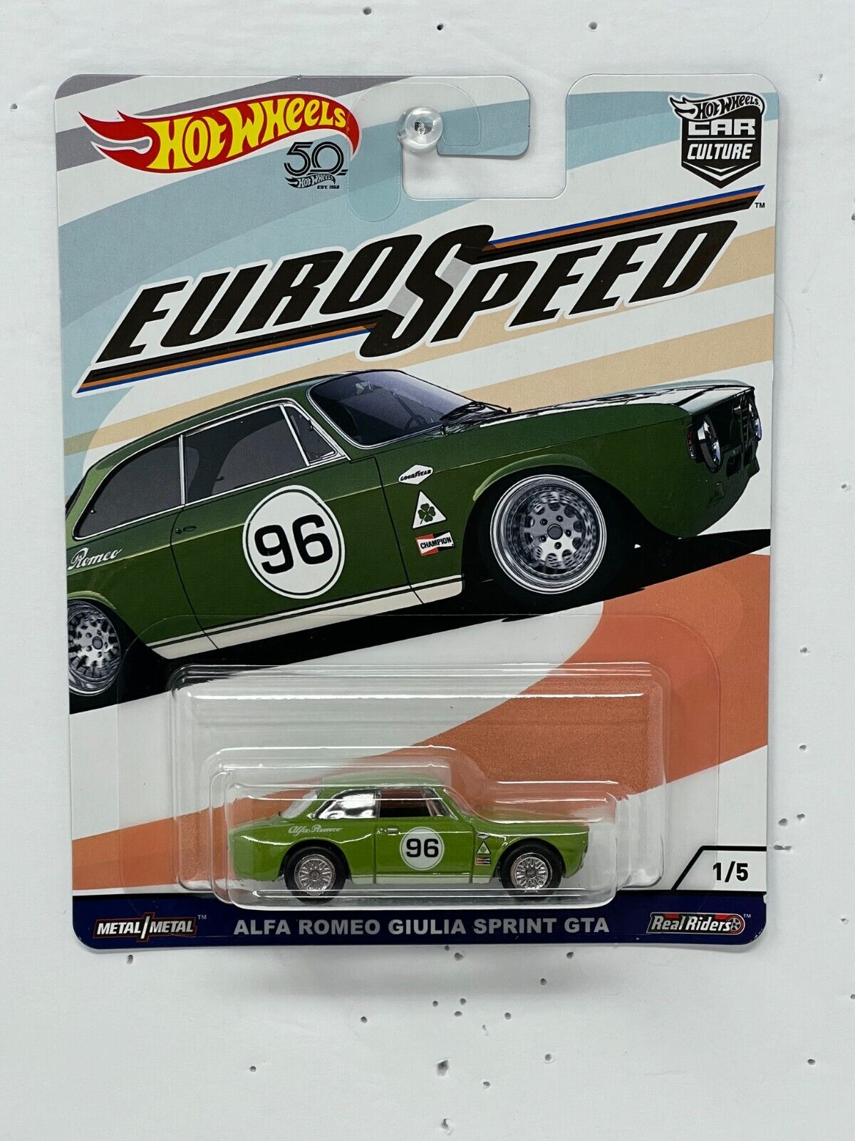 Hot Wheels Euro Speed Alfa Romeo Giulia Sprint GTA Real Riders 1:64 Diecast