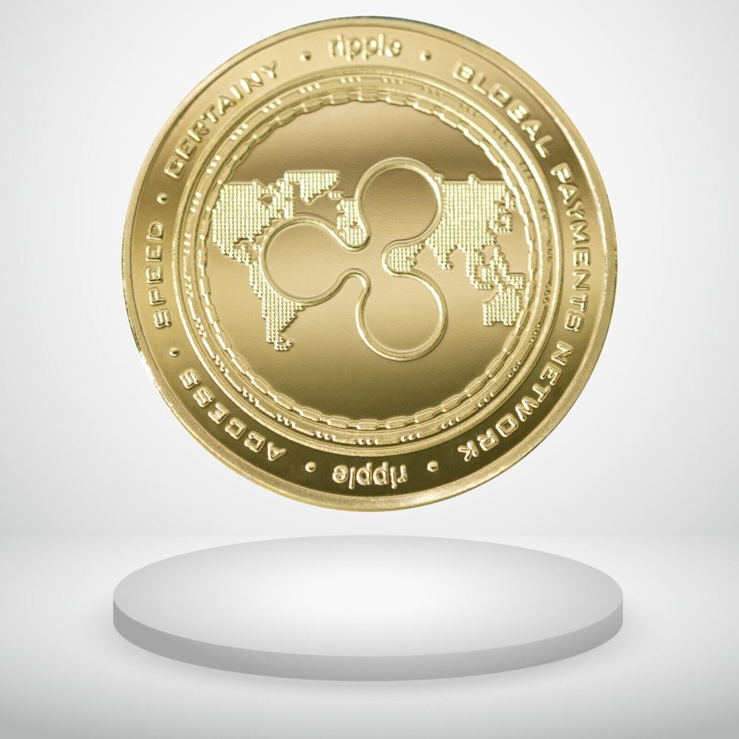 Ripple | XRP Physical Crypto Coin Novelty Souvenir Token Gold Color