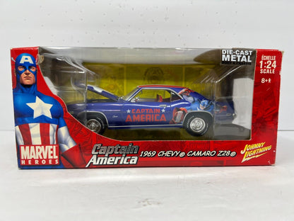 Johnny Lightning Marvel Captain America 1969 Chevy Camaro Z28 1:24 Diecast